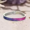 26ctw Multicolor Sapphire Four-Row Rainbow Bracelet