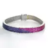 26ctw Multicolor Sapphire Four-Row Rainbow Bracelet