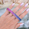 26ctw Multicolor Sapphire Four-Row Rainbow Bracelet