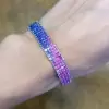 26ctw Multicolor Sapphire Four-Row Rainbow Bracelet