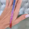 26ctw Multicolor Sapphire Four-Row Rainbow Bracelet