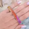 26ctw Multicolor Sapphire Four-Row Rainbow Bracelet