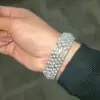 30ctw Emerald Cut White Sapphire Unisex Bracelet