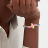 8.5ctw Princess Cut Rainbow Sapphire Bypass Bangle