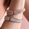 4.2ctw Pink and White Sapphire Cuff Bangle