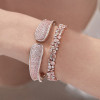 4.2ctw Pink and White Sapphire Cuff Bangle