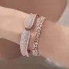 4.2ctw Pink and White Sapphire Cuff Bangle