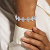 12ctw White Sapphire Flower Design Bracelet