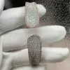 4.2ctw Pink and White Sapphire Cuff Bangle