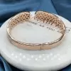 4.2ctw Pink and White Sapphire Cuff Bangle