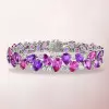 46ctw Pear Cut Amethyst and Ruby Statement Bracelet