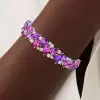 46ctw Pear Cut Amethyst and Ruby Statement Bracelet