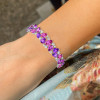 46ctw Pear Cut Amethyst and Ruby Statement Bracelet