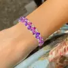 46ctw Pear Cut Amethyst and Ruby Statement Bracelet