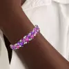 46ctw Pear Cut Amethyst and Ruby Statement Bracelet