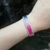 38ctw Multicolor Sapphire Five-Row Rainbow Bracelet