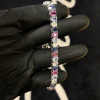 22ctw Oval Cut Multicolor Sapphire Tennis Bracelet