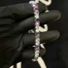 22ctw Oval Cut Multicolor Sapphire Tennis Bracelet