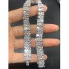 45ctw Asscher Cut White Two Row Bracelet