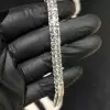 45ctw Asscher Cut White Two Row Bracelet