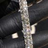 45ctw Asscher Cut White Two Row Bracelet