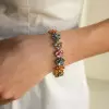 26ctw Pear Cut Multicolor Sapphire Flower Bracelet