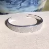 White and Blue Sapphire Paved Open Bangle