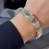 78ctw Emerald Cut White Sapphire Statement Bracelet