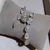 30ctw Round and Pear Cut White Sapphire Bangle