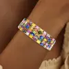 45ctw Multicolor Sapphire Five Row Statement Bracelet