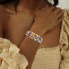 45ctw Multicolor Sapphire Five Row Statement Bracelet