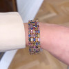 45ctw Multicolor Sapphire Five Row Statement Bracelet