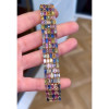 45ctw Multicolor Sapphire Five Row Statement Bracelet