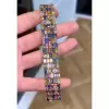 45ctw Multicolor Sapphire Five Row Statement Bracelet