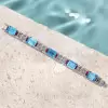 40ctw Art Deco Style Aquamarine Statement Bracelet