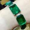 75ctw Gradient Size Emerald Statement Bracelet