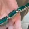 75ctw Gradient Size Emerald Statement Bracelet