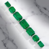 75ctw Gradient Size Emerald Statement Bracelet