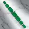 75ctw Gradient Size Emerald Statement Bracelet