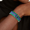 45ctw Emerald and Tanzanite Blue Sapphire Three-row Bracelet