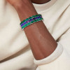 45ctw Emerald and Tanzanite Blue Sapphire Three-row Bracelet