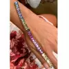 28ctw Emerald Cut Multicolor Sapphire Rainbow Bracelet