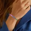 28ctw Emerald Cut Multicolor Sapphire Rainbow Bracelet