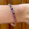 21ctw Heart Cut Multicolor Sapphire Rainbow Bracelet