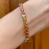 21ctw Heart Cut Multicolor Sapphire Rainbow Bracelet