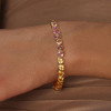 21ctw Heart Cut Multicolor Sapphire Rainbow Bracelet