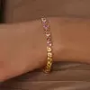 21ctw Heart Cut Multicolor Sapphire Rainbow Bracelet