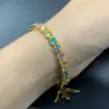 Round Cut Multicolor Sapphire Tennis Bracelet