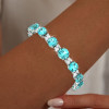 30ctw Round Cut Paraiba Tourmaline Bracelet