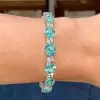30ctw Round Cut Paraiba Tourmaline Bracelet